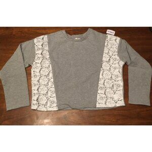 Kidpik Sweatshirt Grey with Lace Details